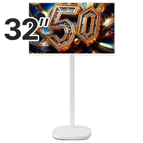 더함 치크 리얼 화이트 스마트 32인치 QLED 돌비 AI 구글5.0 이동형 패키지