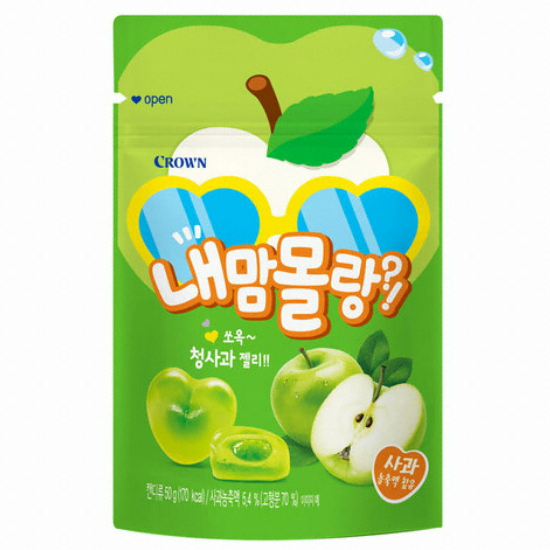 크라운제과 내맘몰랑 쏘옥 청사과 젤리 50g (1개)_이미지