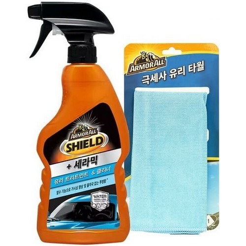 아머올 쉴드 세라믹 유리 트리트먼트 클리너 500ml + 극세사 유리전용타월_이미지