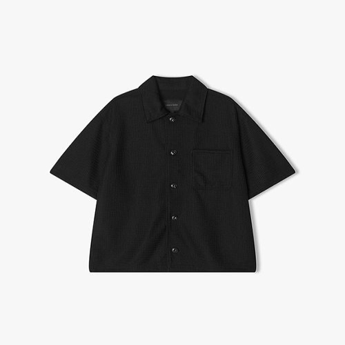 LLM32510 블랙 크로셰 하프 셔켓