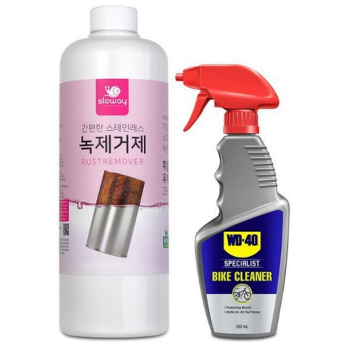 슬로웨이 스테인리스 녹제거제 1L + WD40 거품세정제 550ml (1세트)_이미지