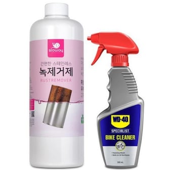슬로웨이 스테인리스 녹제거제 1L + <b>WD40</b> 거품세정제 550ml