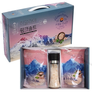 히말라야 핑크솔트 그라인더 선물세트 3종 핑크소금 암염 굵은소금 고운입자 후추갈이 답례품_이미지