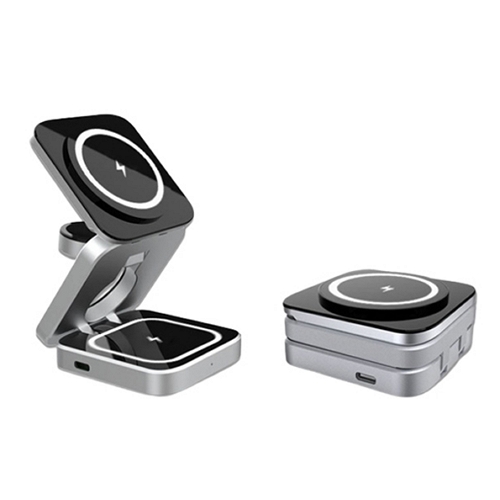 뉴에이커 Qi2 3in1 접이식 맥세이프 무선충전기 SM1 (갤럭시워치용)_이미지