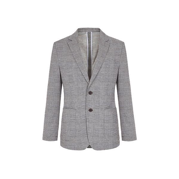 린넨 혼방 체크 스트레치 자켓-M5KC2210965A