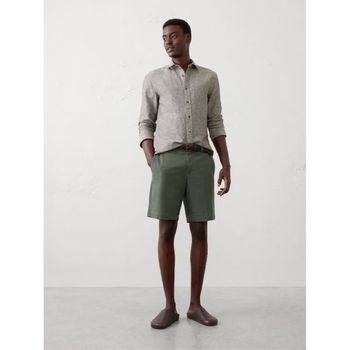 요세미티 맨즈 바나나리퍼블릭 슬림 핏 9인치 리브드인 쇼츠 반바지 그린 11330307_이미지