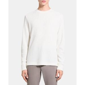 띠어리 와플 니트 코튼 블렌드 롱슬리브 티셔츠 아이보리 166386_이미지