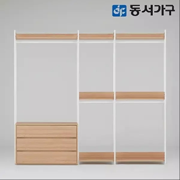 동서가구 토미 플러스 드레스룸 4단 와이드 서랍 행거 2400