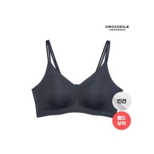 크로커다일 감탄 라이크라 인견쉘론 몰드부착 더블스트랩 브래지어 (블랙)_이미지