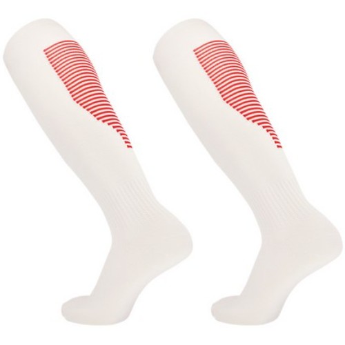 SNF 스트라이프 두꺼운 축구양말 2족 (화이트레드)