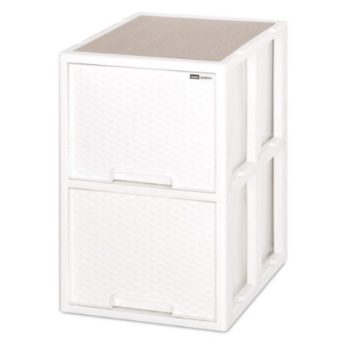 모아시스템즈 우드 라탄 하이 서랍장 2단