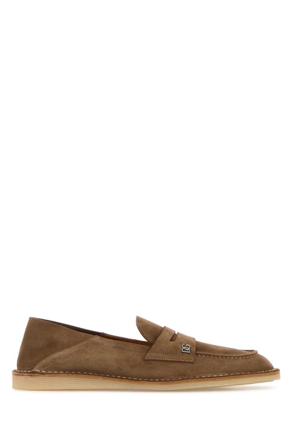 DOLCE GABBANA A50739 707 80024 Brown suede loafers