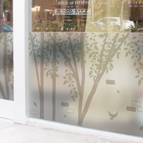 글라스 시트지 바람이불어오는자작나무숲 im634