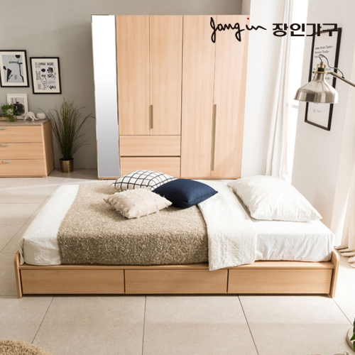 장인가구 노트 수납 침대 SS (7존독립스프링)_이미지