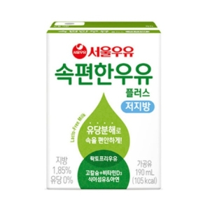 서울우유 속편한 우유 플러스 저지방 190ml (72개)_이미지