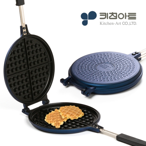 키친아트 블루 티타늄 IH 원형 와플팬 (18cm)_이미지