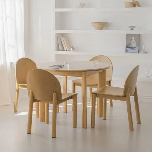 아이엔지홈 알베로 원형 세라믹 원목 식탁 1200