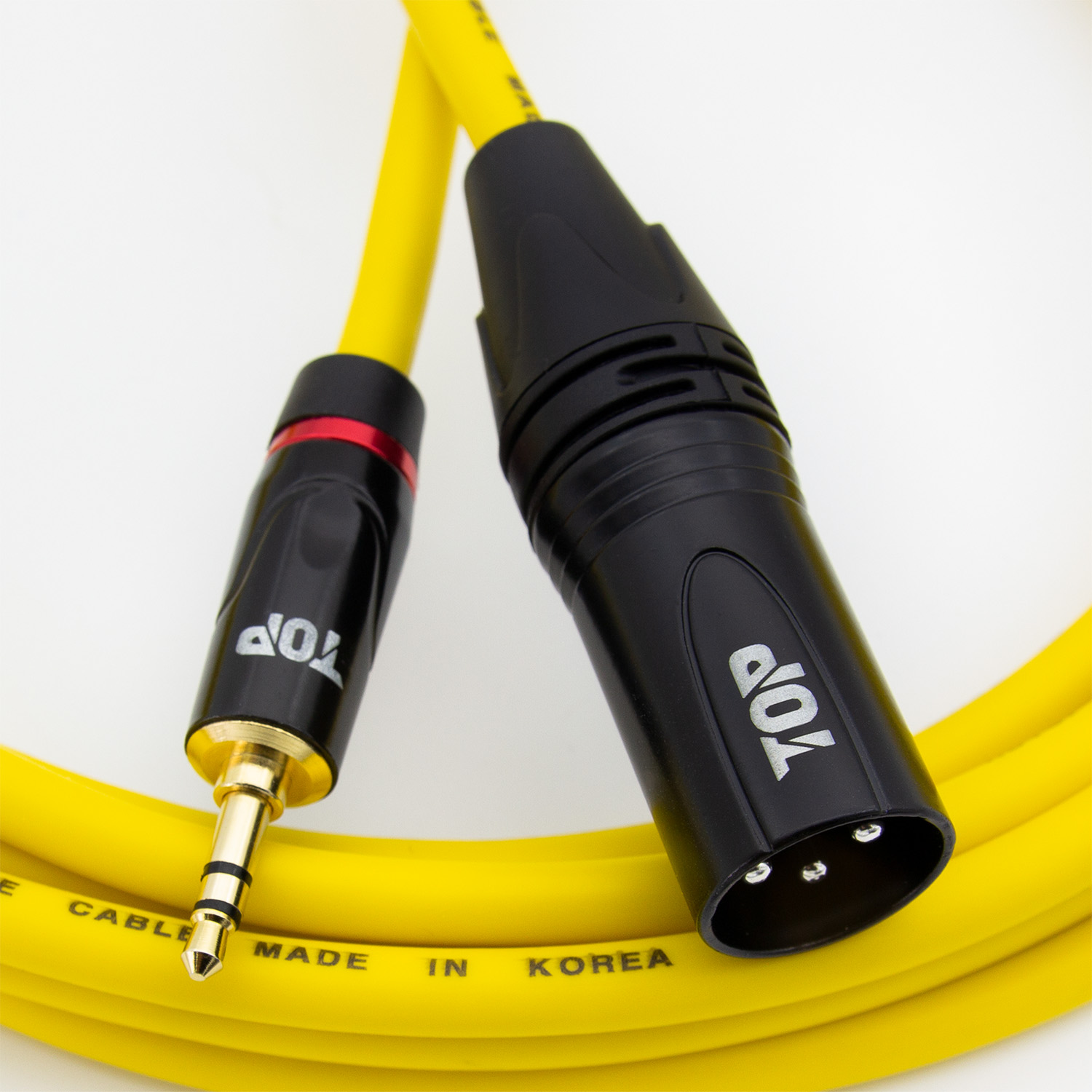 탑라인에이치디 HDTOP 3.5스테레오 to XLR 수 마이크케이블 블랙옐로우 (1m, HT-TP6007)_이미지