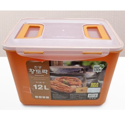 황토락 김치통 김장 밀폐 용기 진공 반찬통 12리터