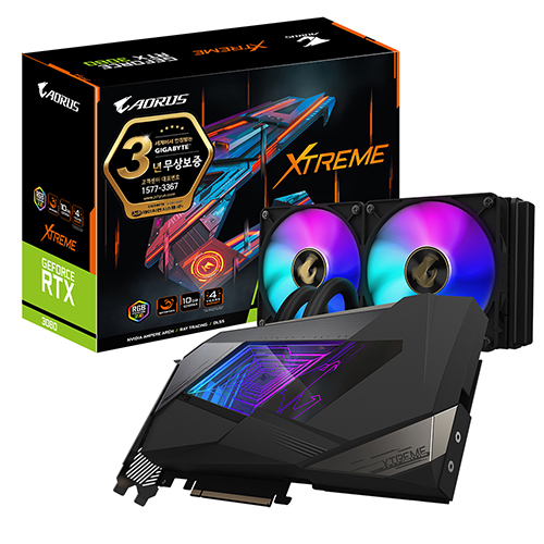 GIGABYTE AORUS 지포스 RTX 3080 XTREME 워터포스 V2 D6X 10GB 제이씨현