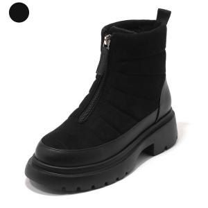 여성 워커창 방품 털 내피 앵클부츠 C24A014 흑색 4.5CM
