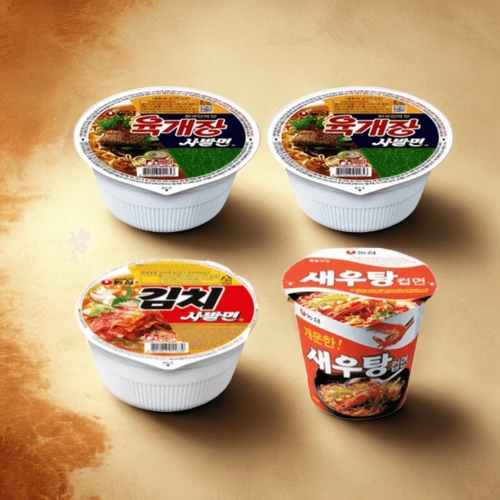 농심 육개장사발면12개 + 김치사발면6개 + 새우탕컵면6개_이미지