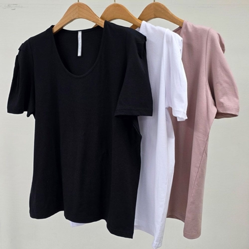 빅사이즈반팔티 U651L506 청춘딥유넥퍼프티셔츠 HG