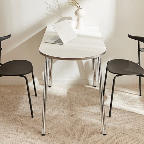 웨스트프롬  콤마 반타원 LPM 실버도금 Leg 식탁 1400 (의자별도)