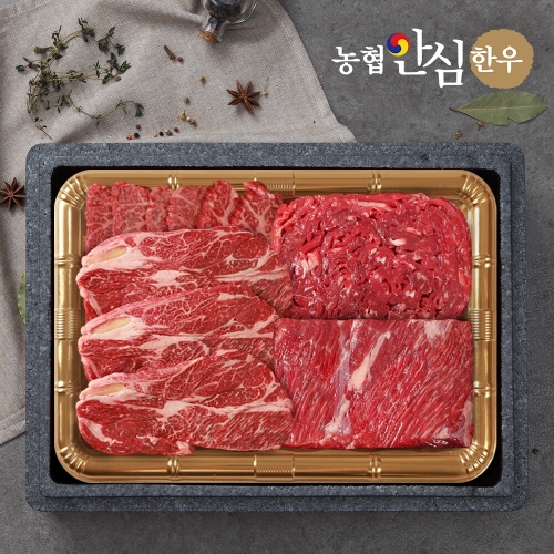 농협안심한우 1등급 한우 구이정육채반 선물세트 1.4kg [1개]