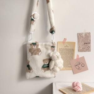 라이니 포근 퍼 곰돌이 크로스백 ba-60222c