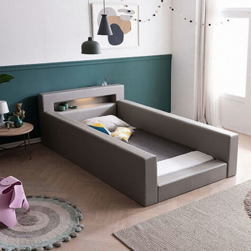 삼익가구 하벤 가드형 가죽 LED침대 SS (매트별도)_이미지