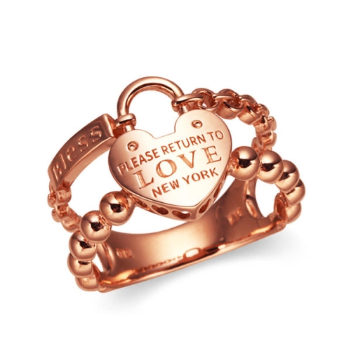 KT알파 쇼핑 온라인 14K 러브 하트 자물쇠 두줄 체인 반지 NPR39481 일상이 알파가 되다 KT알파 쇼핑