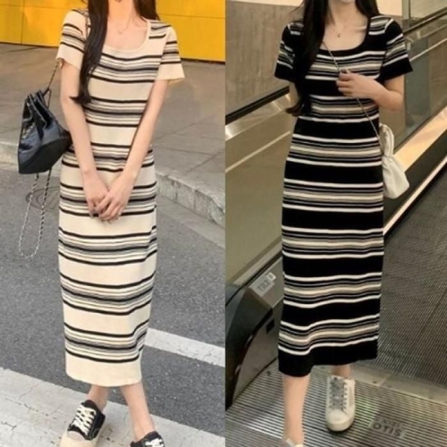 ONM 여성 여름 롱 원피스 스퀘어넥 멋진 에슬레저 룩 38153628