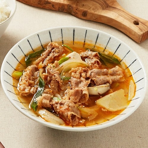 우삼겹된장찌개 밀키트 고깃집 3종 된장 찐다시마육수 캠핑 데이트 홈파티 510g 1개