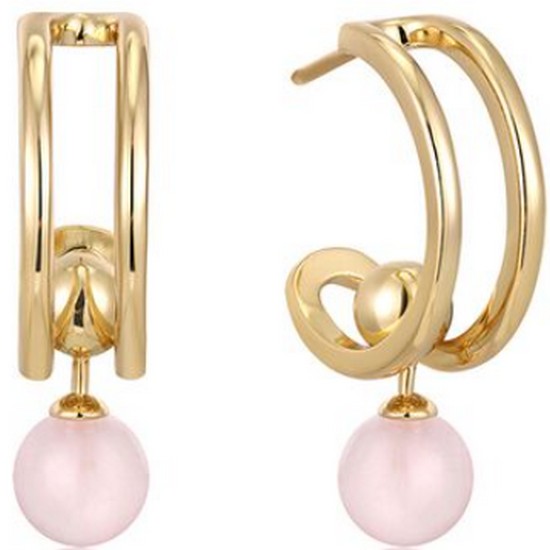 아니아하이에 로즈 쿼츠 925 실버 후프 귀걸이 E045-05G-RQ