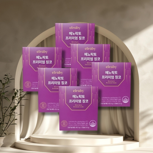 휴온스 엘루비 메노락토 프리미엄 징코 450mg 12캡슐 (6개)_이미지