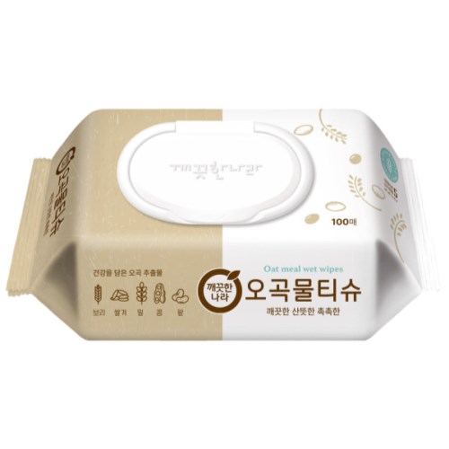 깨끗한나라 오곡 물티슈 캡형 100매 (6팩)