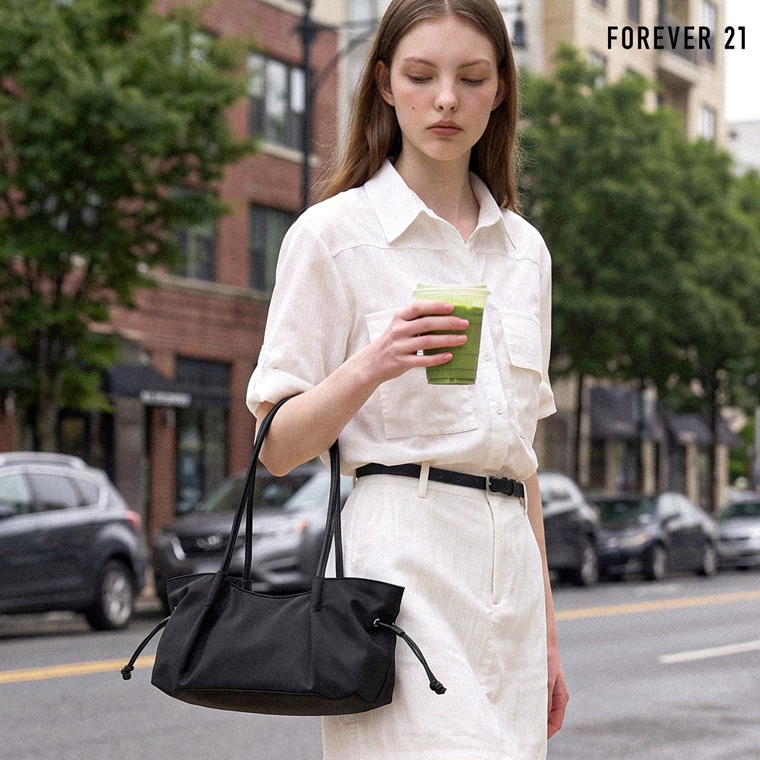  FOREVER21 스트링 사각 바게트 숄더백 FTDBBG012