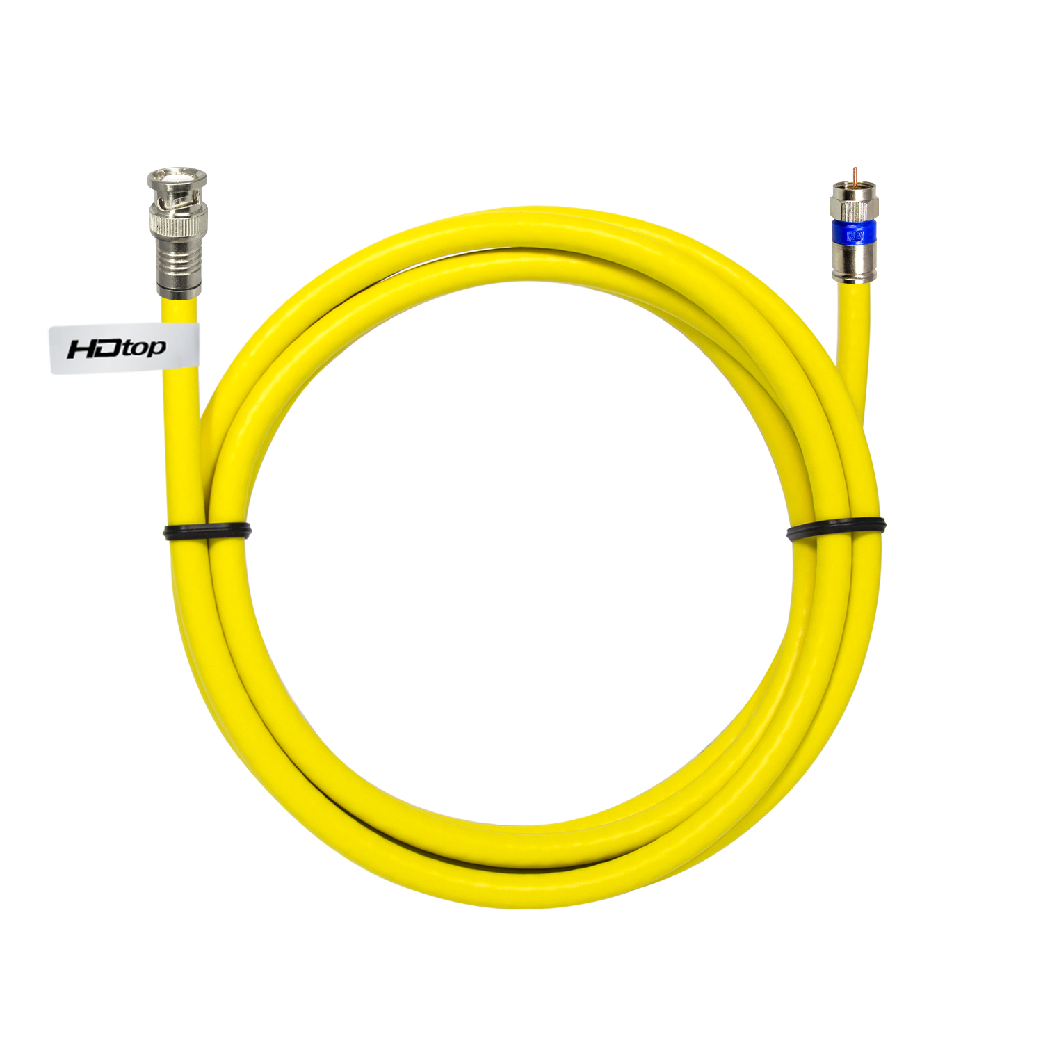 탑라인에이치디 HDTOP 국산 BNC TO RF 5C 옐로우 동축 케이블 (HT-ZYBR100, 10m)_이미지