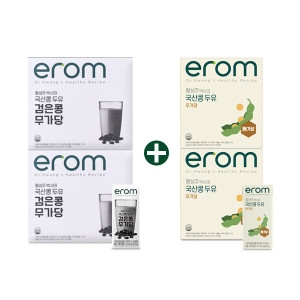 이롬 황성주 국산콩 두유 검은콩 무가당 190ml 40개 + 국산콩 두유 무가당 190ml 32개