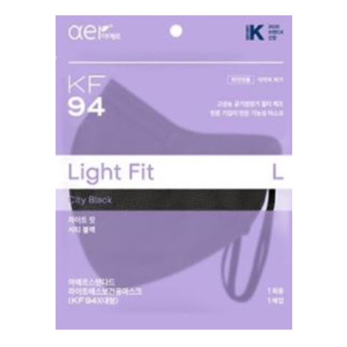 씨앤투스성진 아에르 스탠다드 라이트핏 KF94 대형 블랙 (30매)_이미지