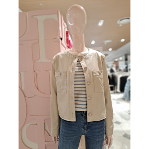 앞포켓 레더 자켓 SZ2LE31