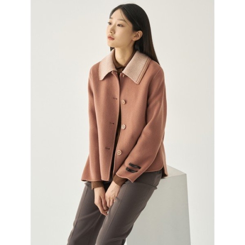 위비스 지센 캐시미어 니트카라 핸드메이드 자켓 LFJKNA04_PE