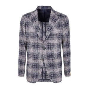 딸리아또레 체크 패턴 테일러드 재킷 1SMJ22KEB855 DOVE_이미지