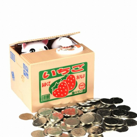 [불명] 동전 먹는 고양이 저금통 동전훔치는 저금통_이미지