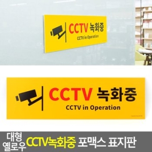 대형 옐로우 CCTV녹화중 포맥스 표지판