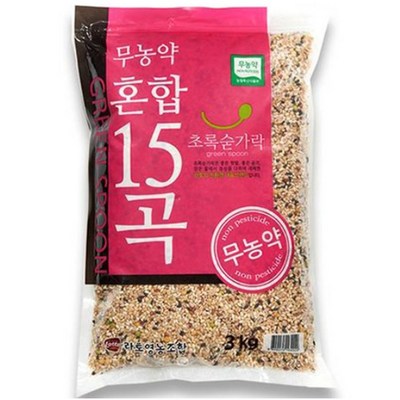 초록숟가락 무농약 혼합15곡 (3kg,5개)_이미지
