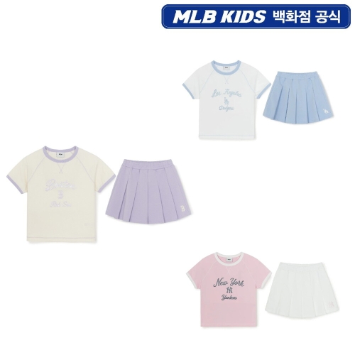 MLB키즈 스포티브 애슬레저 링거 티셔츠세트 여아 3color 7FS1A0363_이미지
