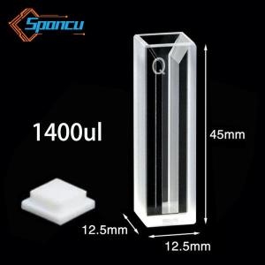 마이크로 뚜껑이 있는 석영 큐벳 셀, 슬릿 너비 4mm, 1400ul 경로 길이 1 개_이미지