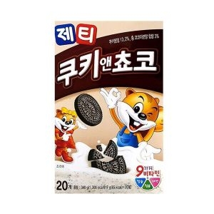 동서식품 제티 쿠키앤쵸코 20T 340g x 2개 초코맛 초코맛음료 유치원간식 쿠키앤크림 아 이간식_이미지